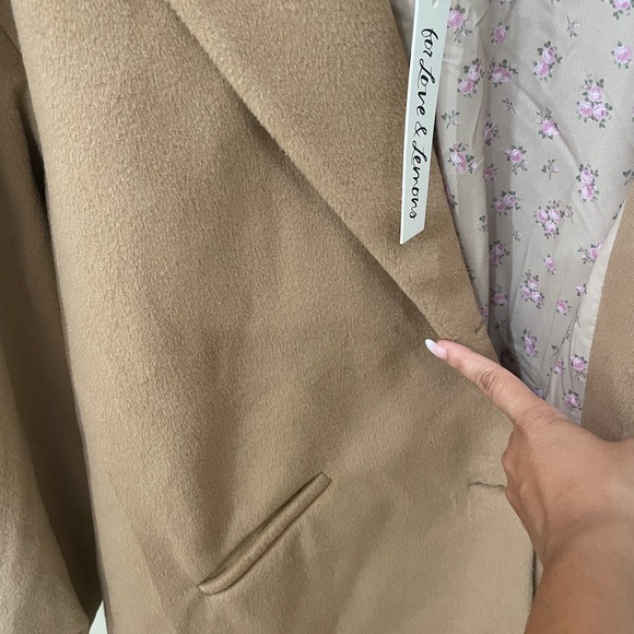 NWT For Love And Lemons Sadie Fleece Coat Long Tan Brown Fall - Picture 16 of 16